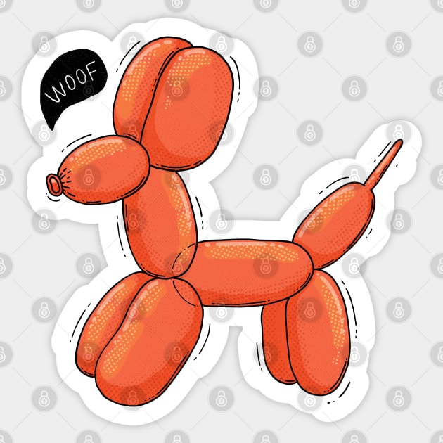 WOOF BALLOON DOG Sticker by Tania Tania